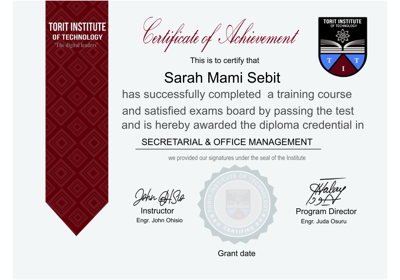 Sample Certificate